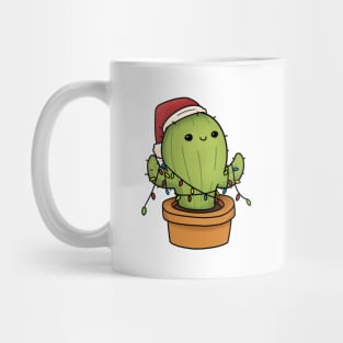 Merry Cactus Christmas Cactus in Santa Hat Mug